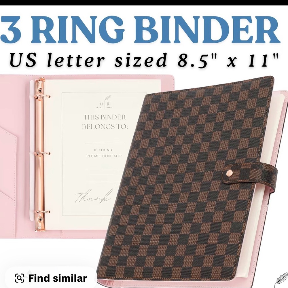 #21. ONLY 1 LEFT!!! A4 Checkered 3-Ring Binder NWOT